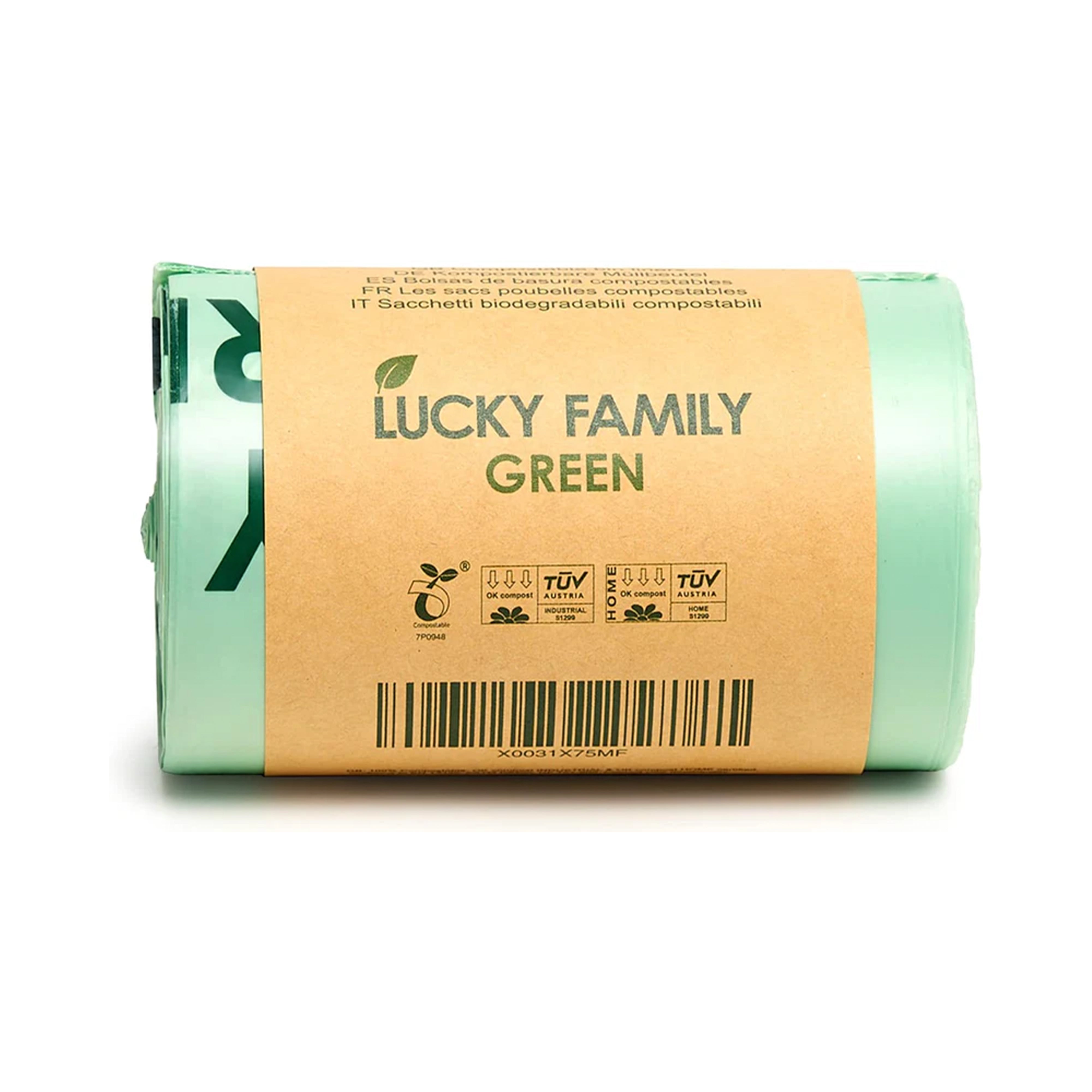 Lucky Family Compost Bags - Biodegradable for Food Waste, Leak-Proof, 1.3-1.6 Gallon - 50 Count