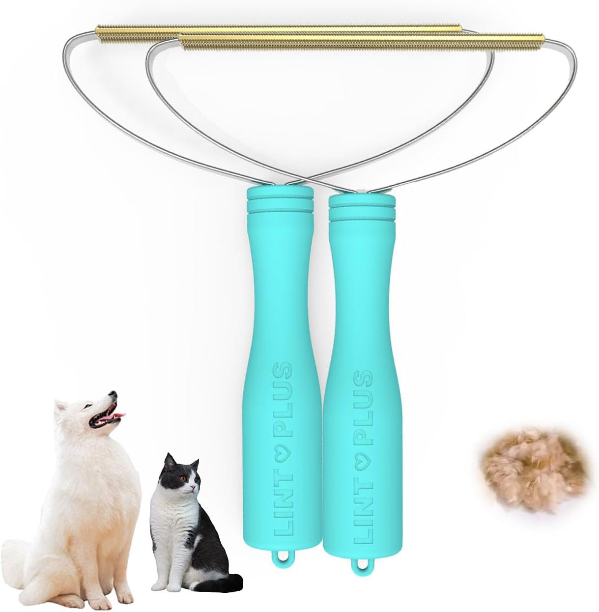 LintPlus Pet Hair Remover Tool - Efficient Multi-Fabric Cleaner, Reusable Copper Blade - 2X