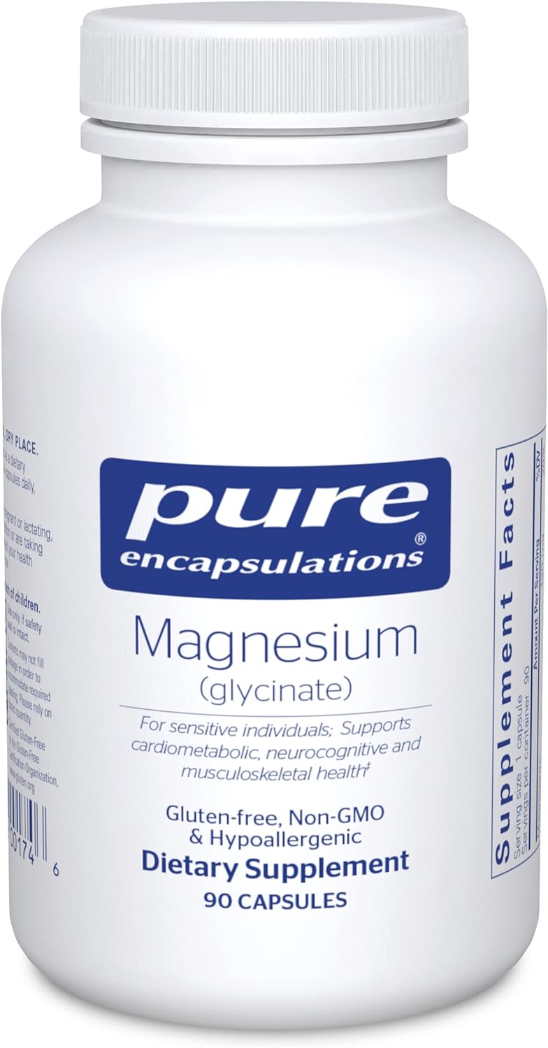 Pure Encapsulations Magnesium Glycinate - Supports Stress Relief, Heart Health - 90 Capsules