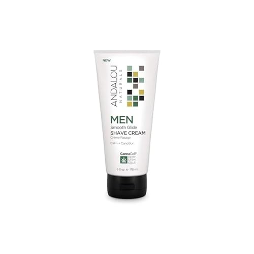 Andalou Naturals CannaCell MEN Shave Cream - Smooth Glide, Antioxidants, Aloe Vera - 6oz