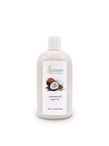 Soapeauty Coconut Oil 76° Cold Pressed - Hydrating Carrier Oil for Skin & Hair Care - 16 Oz