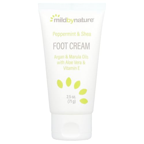 Mild by Nature Peppermint & Shea Foot Cream - Softens Skin, pH Balanced, 2.5 oz