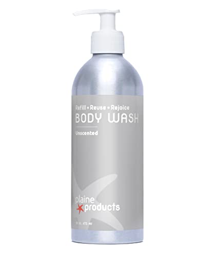 Plaine Products Body Wash - Unscented, Vegan, Cruelty-Free, Refillable, 16 oz with Pump