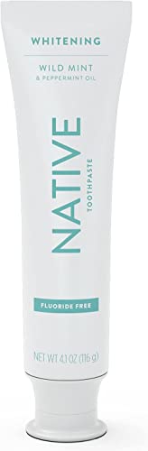 Native Toothpaste - Naturally-Derived Whitener, Fresh Mint Flavor, Fluoride Free - 4.1 oz