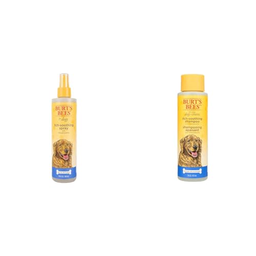 Burt's Bees Pet Shampoo & Itch Spray Bundle - Soothes Dry Skin, Cruelty Free, 16oz & 10oz