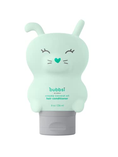 Bubbsi Kids Conditioner - Nourishes & Detangles with Organic Coconut Oil, Refillable 8oz