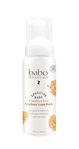 Babo Botanicals Newborn Foam Wash - Gentle Oat & Shea Formula, EWG Verified & Vegan - 8oz