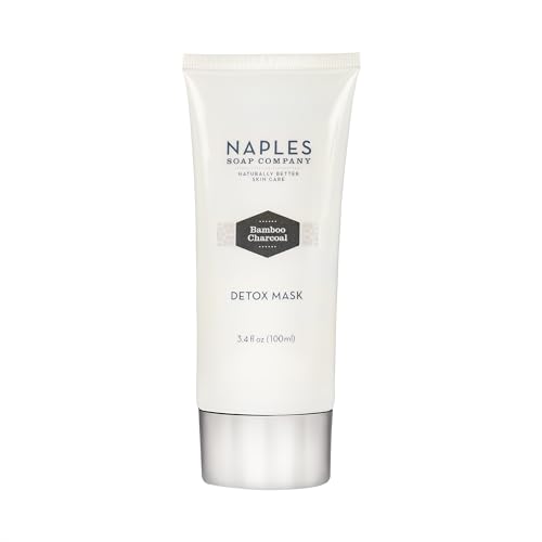 Naples Soap Company Bamboo Charcoal Face Mask - Detoxifies, Hydrates & Exfoliates - 3.4oz