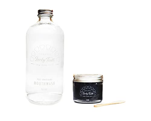 Organic MouthaWash - Whitens & Refreshes, Vegan, Food Grade Peroxide - 16oz Glass Jar