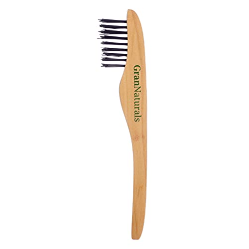 GranNaturals Hair Brush Cleaner - Efficient Dirt Remover, Natural Beech Wood Handle - 7.25in