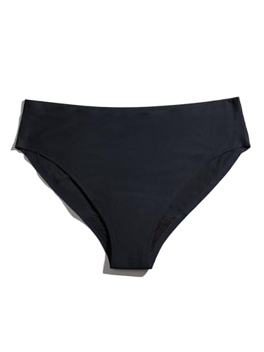 DivaCup Reusable Period Underwear - High Absorbency, Zinc-Infused Gusset - Black, M/L