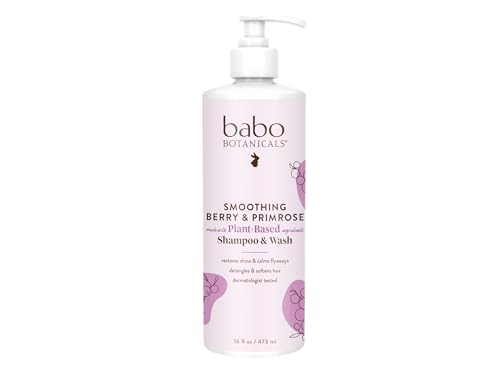 Babo Botanicals 2-in-1 Shampoo & Wash - Detangling, Nourishing, Vegan - Light Berry Scent, 8oz