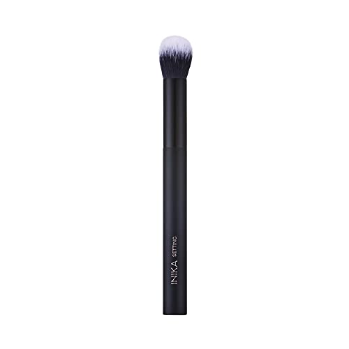 Inika Setting Brush - Ultra-Soft Vegan Fibres, Biodegradable Handle - Ideal for Powder & Contouring