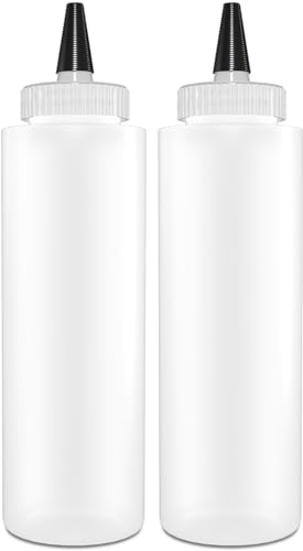 BRIGHTFROM Squeeze Bottles - Food-Grade, Leak-Proof, Easy Fill - 8oz, BPA-Free, 2 Pack