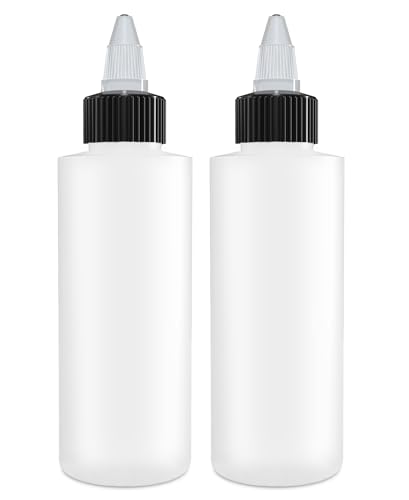 BRIGHTFROM Twist Top Applicator Bottles - Leak-Proof, Durable HDPE, Refillable - 2oz, Pack of 2