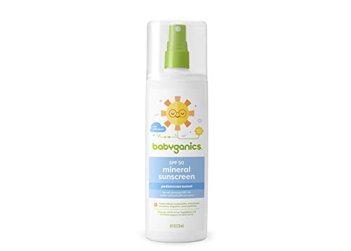 Babyganics SPF 50 Mineral Sunscreen Spray - Broad Spectrum UVA/UVB Protection, 8oz