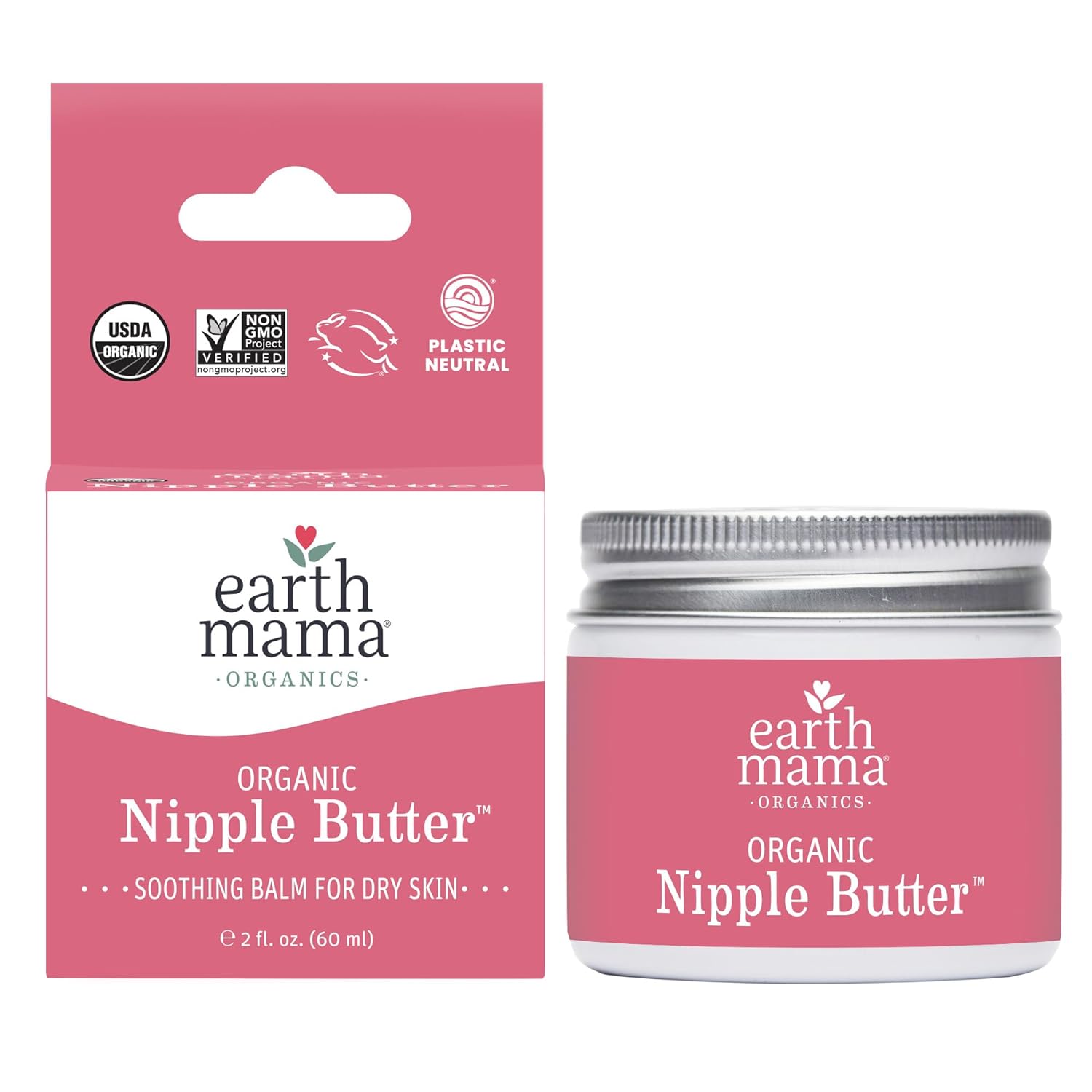 Earth Mama Organic Nipple Butter - Soothes Sore Nipples, Non-GMO, Lanolin-Free - 2oz