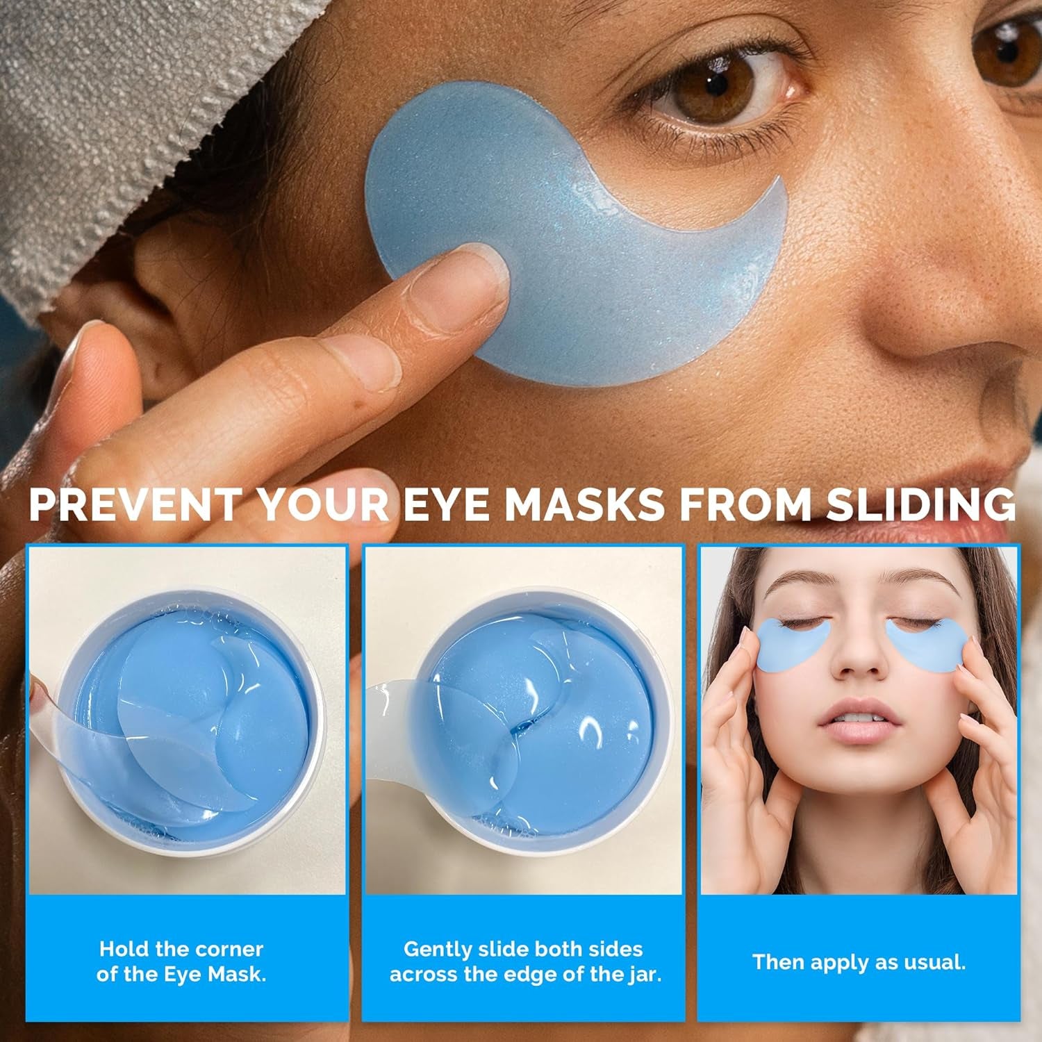 under Eye Patches for Dark Circles: 30 Pairs Retinol Collagen Eye Gels Mask - Reduce Wrinkles Puffy & Bags - Skin Treatment Pads - anti Aging Moisturizer for Women (Blue)