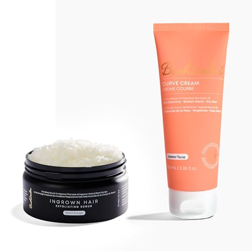 Bushbalm Body Care Set - Firming Cream & Exfoliating Scrub for Smooth Skin - 100ml & 236ml