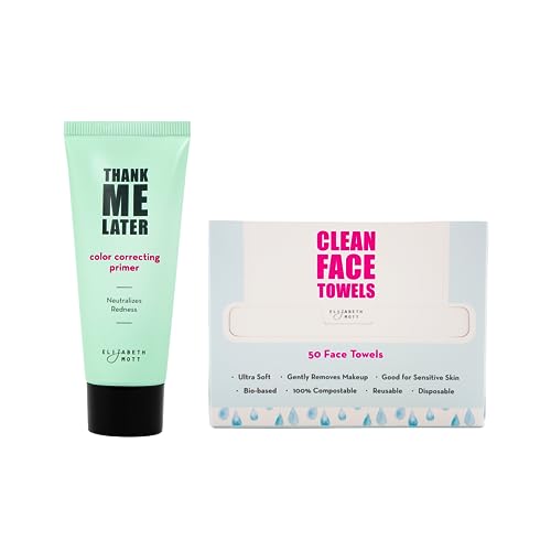 Elizabeth Mott Face Primer & Clean Towels - Reduces Redness, Moisturizes, Cruelty-Free - 30g