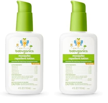 Babyganics Bug Repellent Lotion - Plant-Based Essential Oils, Non-Greasy - 4oz (Pack of 2)