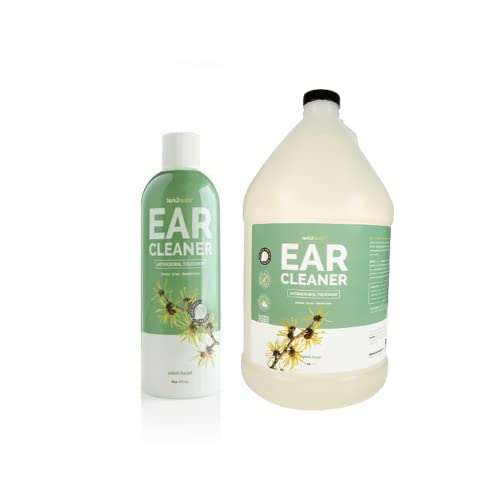 Bark2Basics Dog Ear Cleaner - Breaks Tough Wax, Aloe Vera & Witch Hazel, 16oz & 1 Gallon