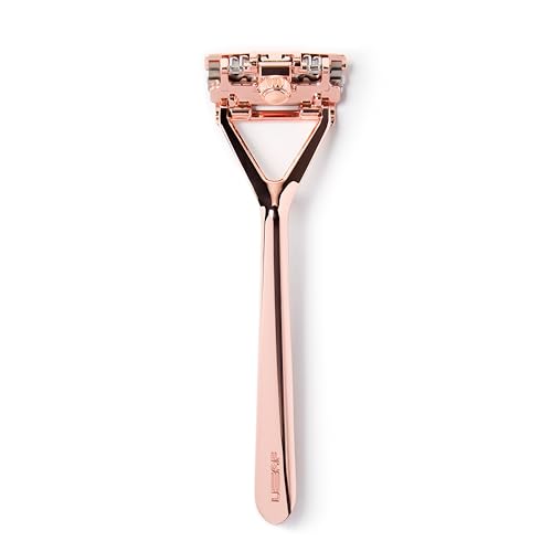 Leaf Razor - Comfortable Shaving, Adaptive Design, Includes 10 Stainless Steel Blades - Rose Gold