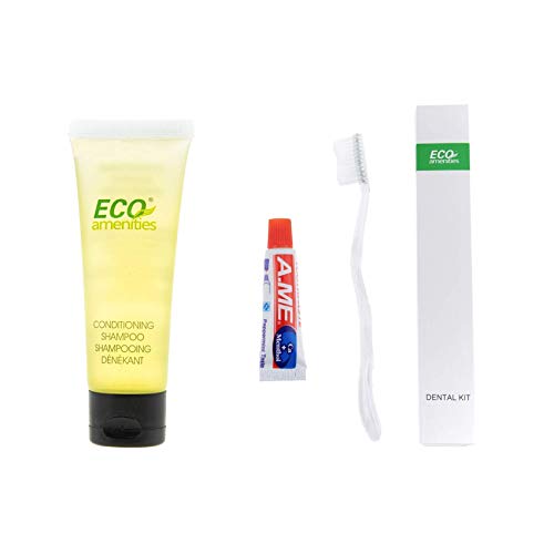 ECO Amenities Toiletry Set - Travel-Size Shampoo & Conditioner, Dental Kit, 72 Tubes