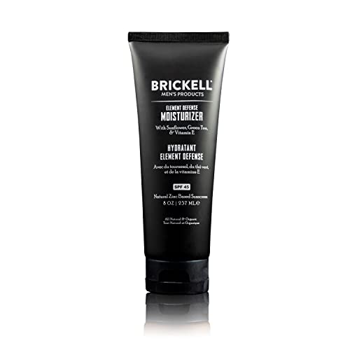 Brickell Men's Sunscreen SPF45 - Hydrating Zinc Oxide Protection Against UVA/UVB - 8oz