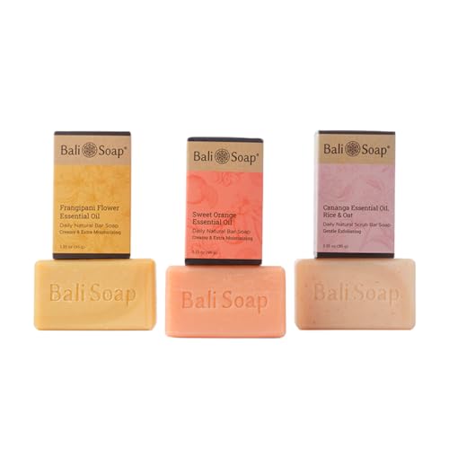 Bali Soap Natural Bar Soap - Moisturizing, Vegan, Cold Process - 3pc Variety Pack, 3.5oz