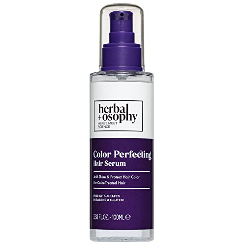Herbalosophy Color Perfecting Hair Serum - Adds Shine & Protects Color - Vegan, 3.38oz