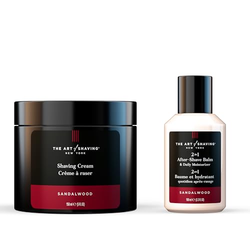 The Art of Shaving Sandalwood Shaving Kit - Comfort & Moisture for Sensitive Skin - 5oz & 3.3oz