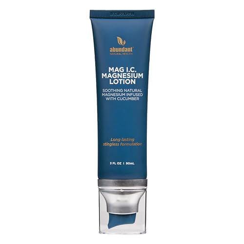 Abundant Natural Health Magnesium Lotion - Fast Muscle Relief, Organic Cucumber, 90mL