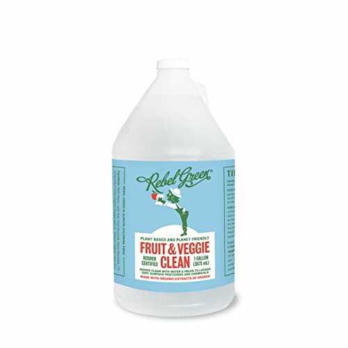 Rebel Green Fruit & Veggie Wash - Plant-Based, Zero Aftertaste, Citrus Extract - 1 Gallon Refill
