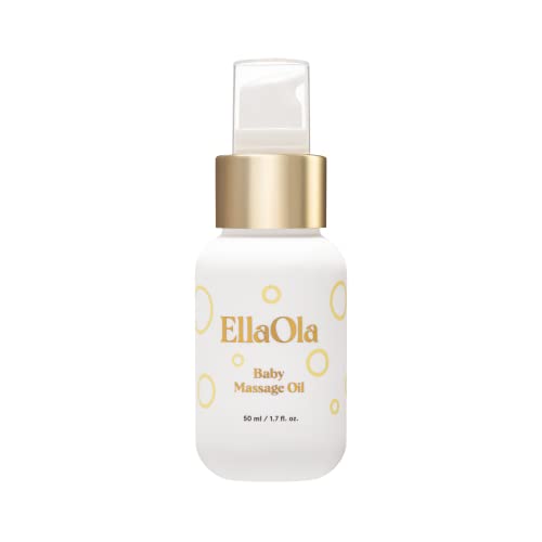 ELLAOLA Organic Baby Massage Oil - Deeply Moisturizing, Fragrance-Free, 1.7 fl. oz.