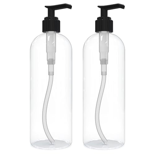 BRIGHTFROM Lotion Pump Bottles - Leak-Proof, BPA-Free, Refillable for Liquids - 16oz, 2 Pack