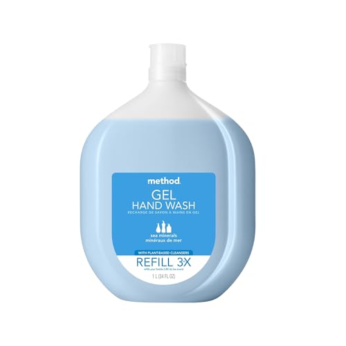 Method Gel Hand Soap Refill - Biodegradable Plant-Based Cleanser, 35% Less Plastic - 34oz