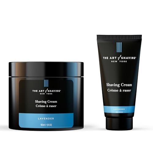 The Art of Shaving Lavender Cream - Reduces Irritation, Hydrates Skin - 5oz + 2.5oz Travel