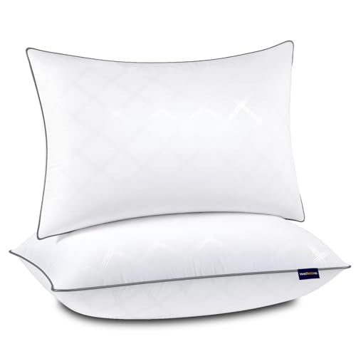 Wellos Queen Pillows - Soft, Adjustable Support, Hypoallergenic, 2 Count - White