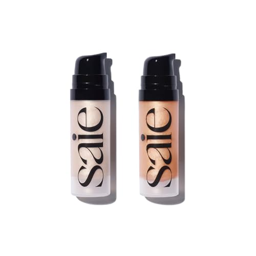 Saie Glowy Super Gel Mini Duo - Lightweight Illuminators for Dewy Skin, 0.5 Fl Oz Each