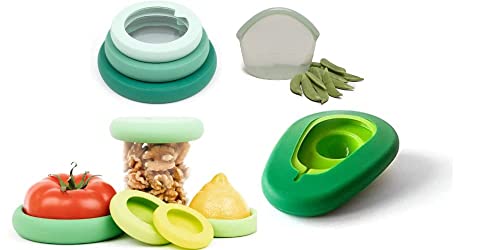Food Huggers Kitchen Set - Reduce Food Waste, BPA-Free Silicone Storage & Covers - 12 Pieces