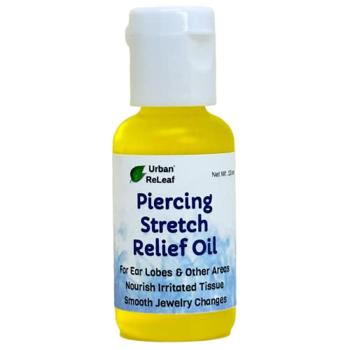 Urban ReLeaf Piercing Stretch Relief Oil - Nourishes Irritated Tissue, Natural Ingredients - 1oz
