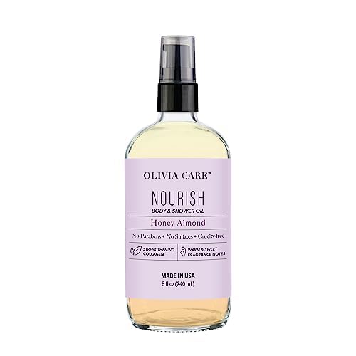Olivia Care Body Oil - Hydrating, Rich in Vitamins E & K, Refreshing Coconut Vanilla - 8oz