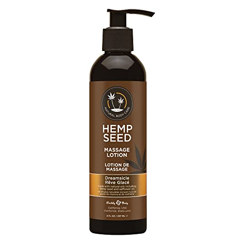 Earthly Body Hemp Seed Massage Oil - Deep Moisture, Silky Soft Skin - 8 oz Dreamsicle