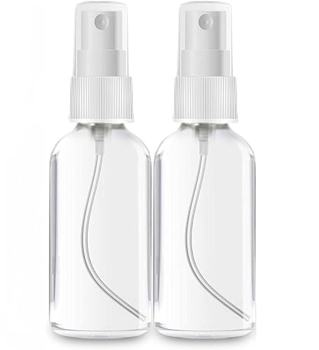 Onisavings Glass Spray Bottles - Leakproof, Durable & Reusable for Essential Oils - 2 Pack