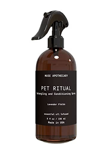 Muse Apothecary Dog Grooming Spray - Deodorizing & Detangling, Lavender Fields, 8oz