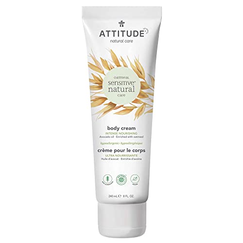 ATTITUDE Body Lotion for Sensitive Skin - EWG Verified, Vegan, Oat Extract, Unscented - 8 Fl Oz