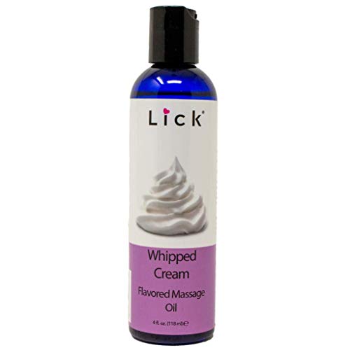 LICK Whipped Cream Flavored Massage Oil - Edible, Vitamin E Enriched, Non-Sticky - 4oz