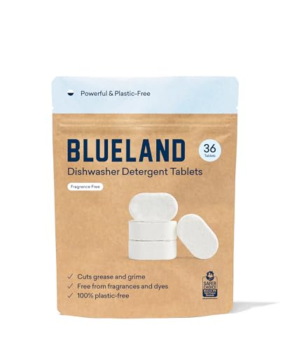 BLUELAND Dishwasher Detergent Tablets - Tough on Stains, Plant-Based, 36 Count