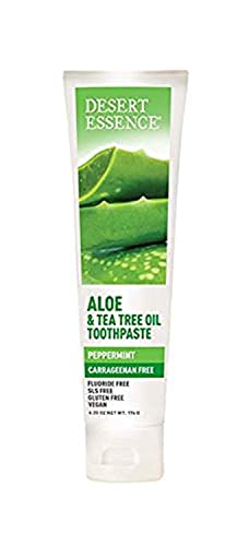 Desert Essence Toothpaste - Soothes Sensitive Gums, Refreshes Breath - Peppermint, 4oz